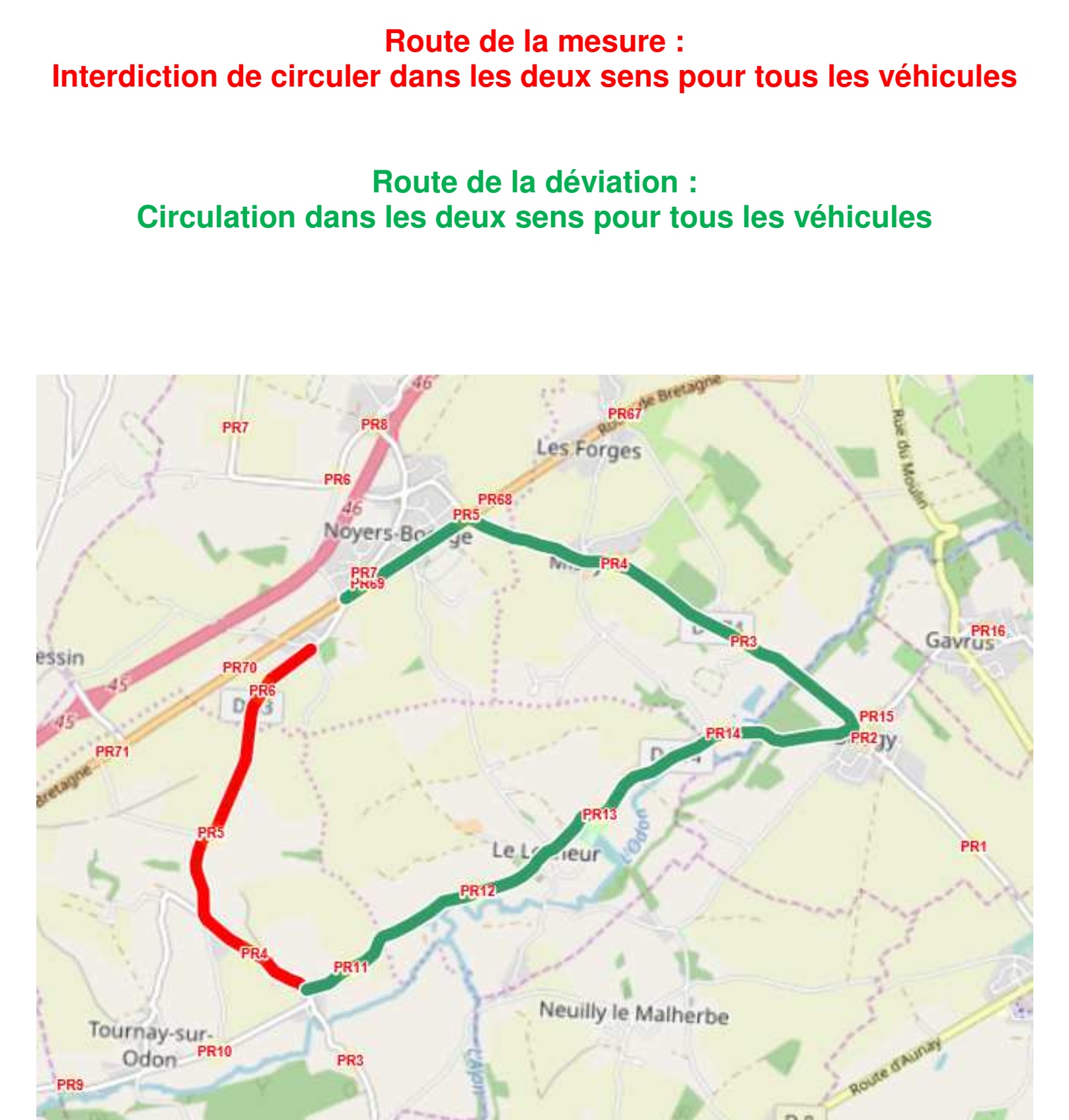 Travaux sur la D83 à Tournay du 9 au 27 septembre