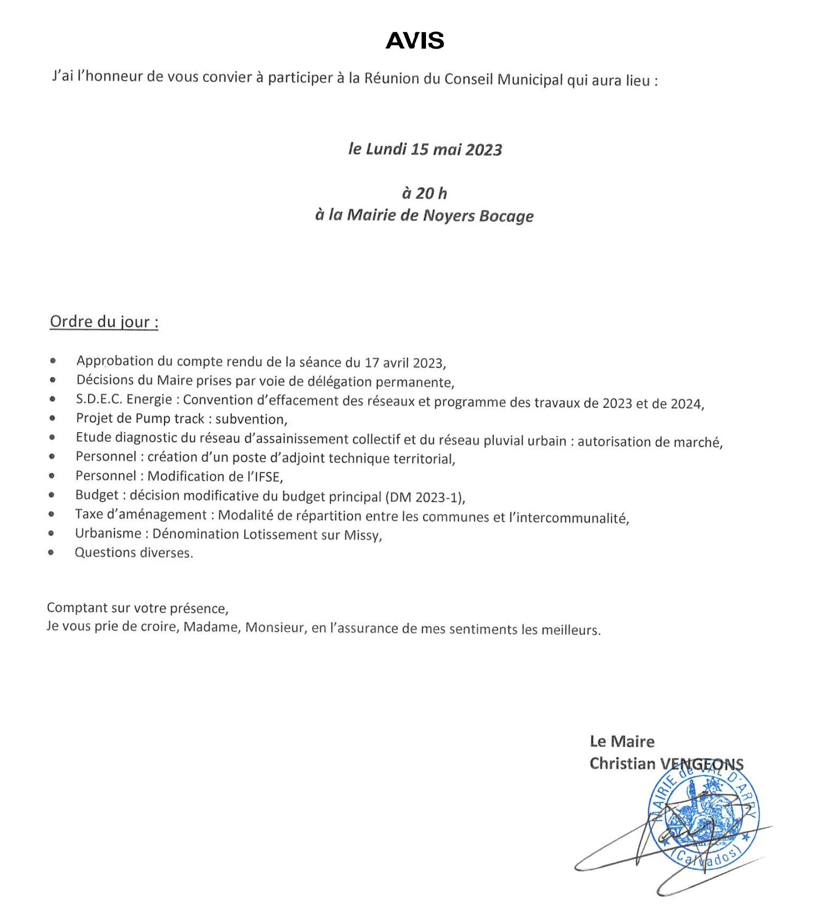 2023 05 10 avis de reunion du conseil