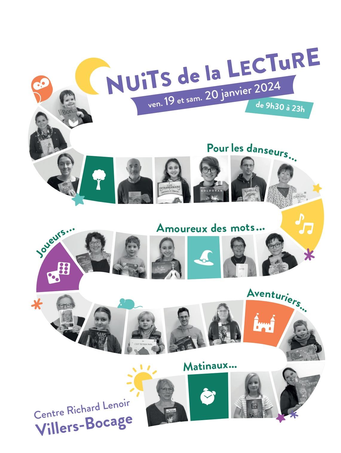 Affiche nuit de la lecture 2024 villers bocage