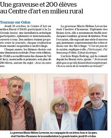 Article la manche libre sur l atelier participatif la grande lessive au cdar