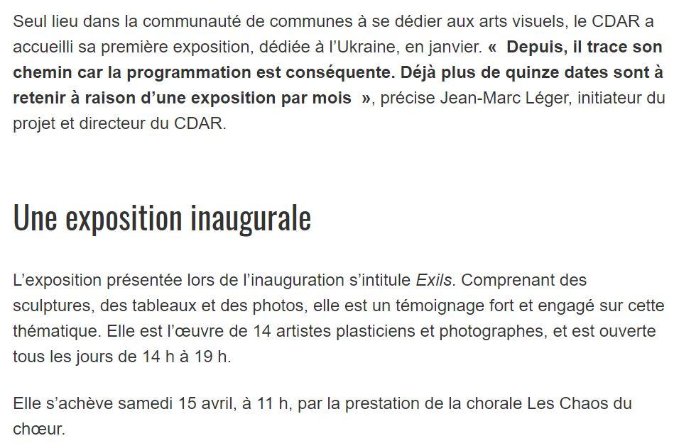 Article sur l inauguration du cdar 17 mai 2023 2