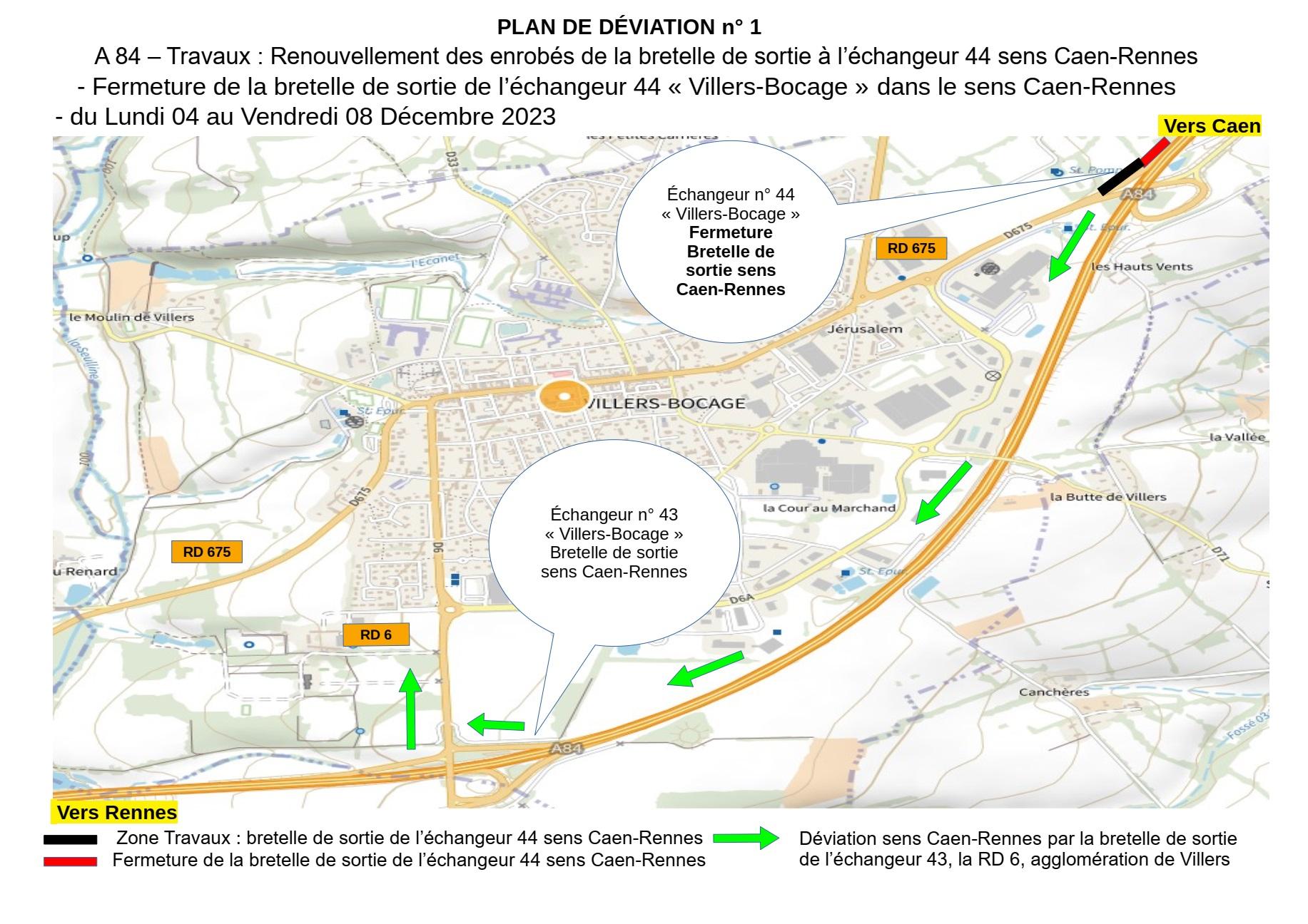 Travaux A84 : fermetures bretelles du 4 au 8 décembre