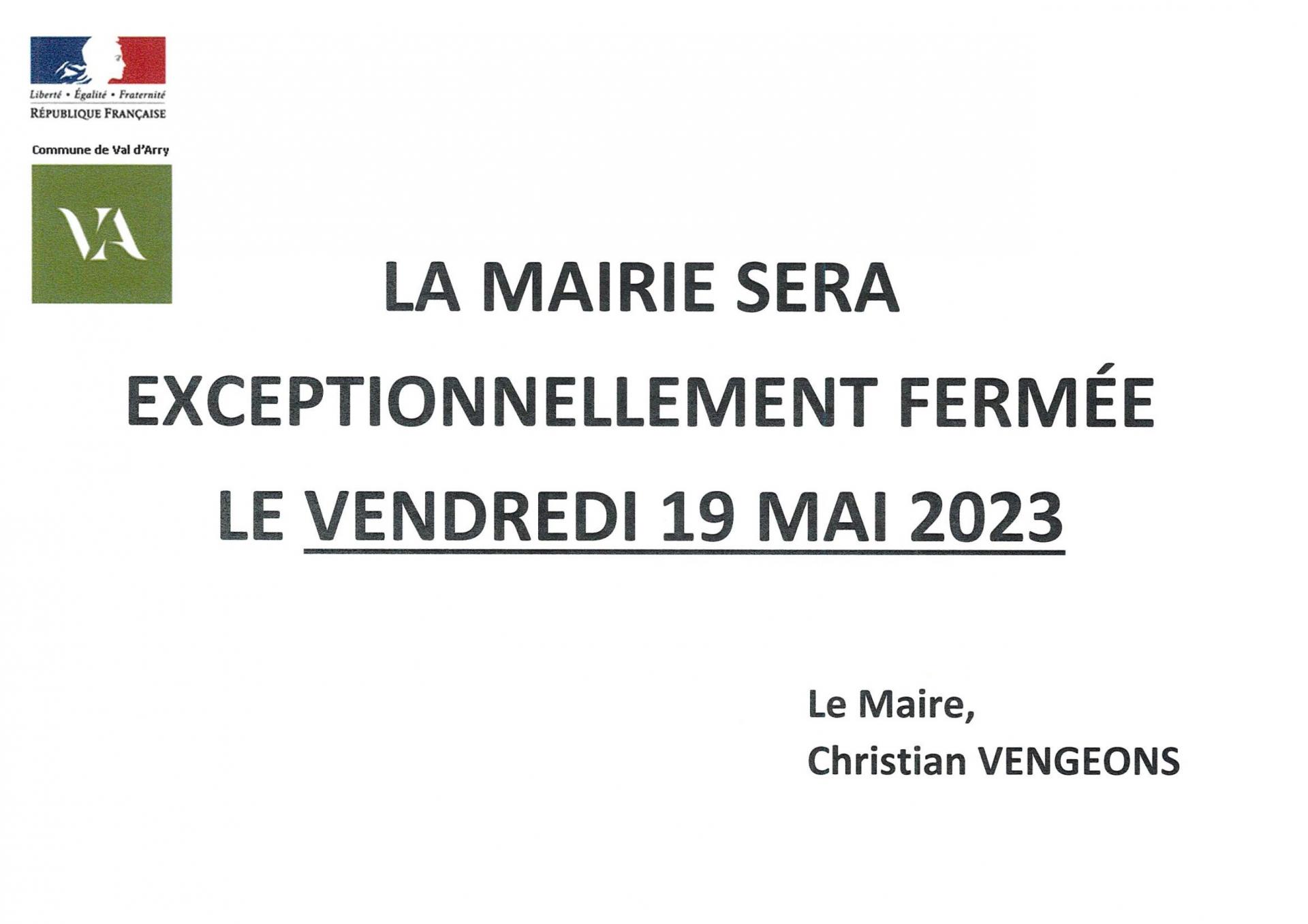 Fermeture mairie val d arry 20230515 pont de l ascension