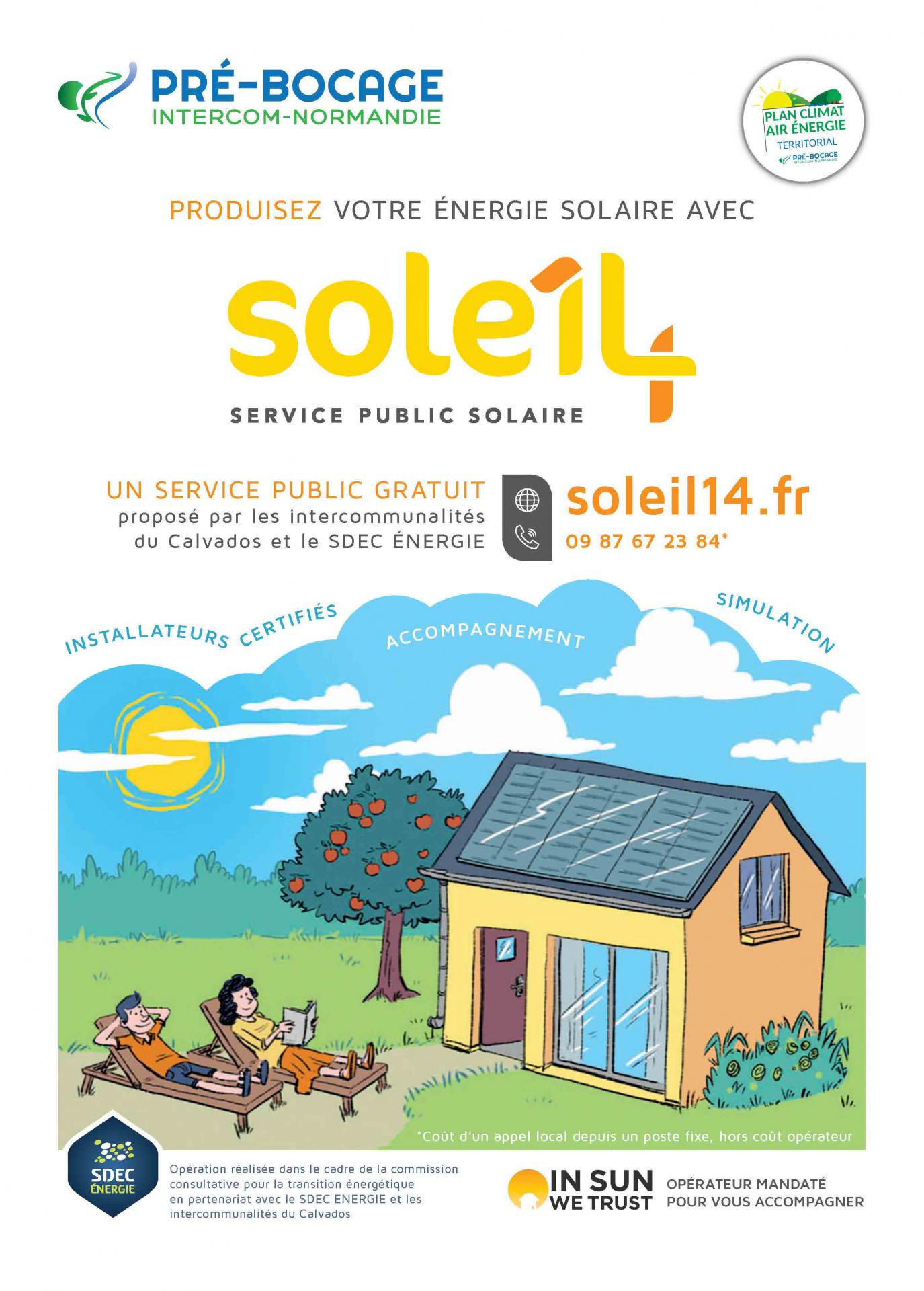 Nouveau service public gratuit : « Soleil 14 »