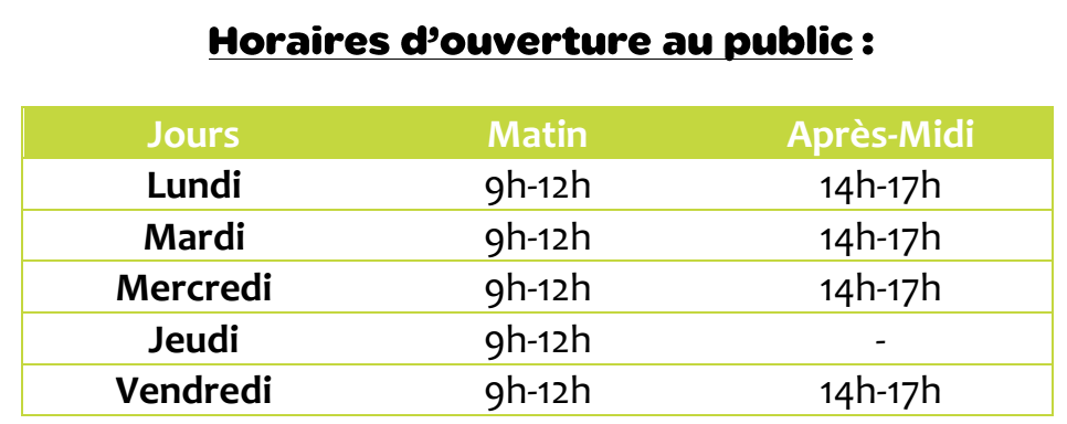 Horaire d ouverture pbi