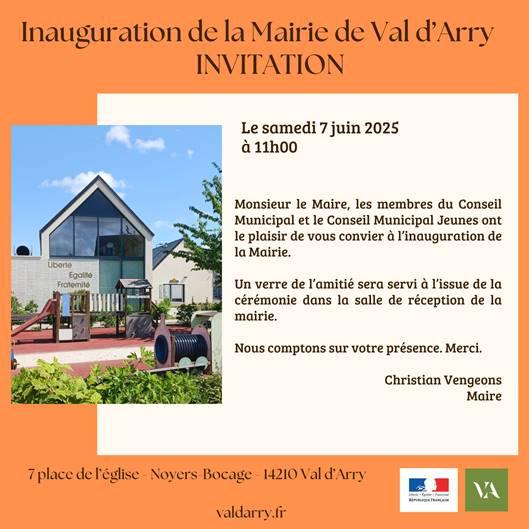 Invitation a l inauguration de la mairie de val d arry
