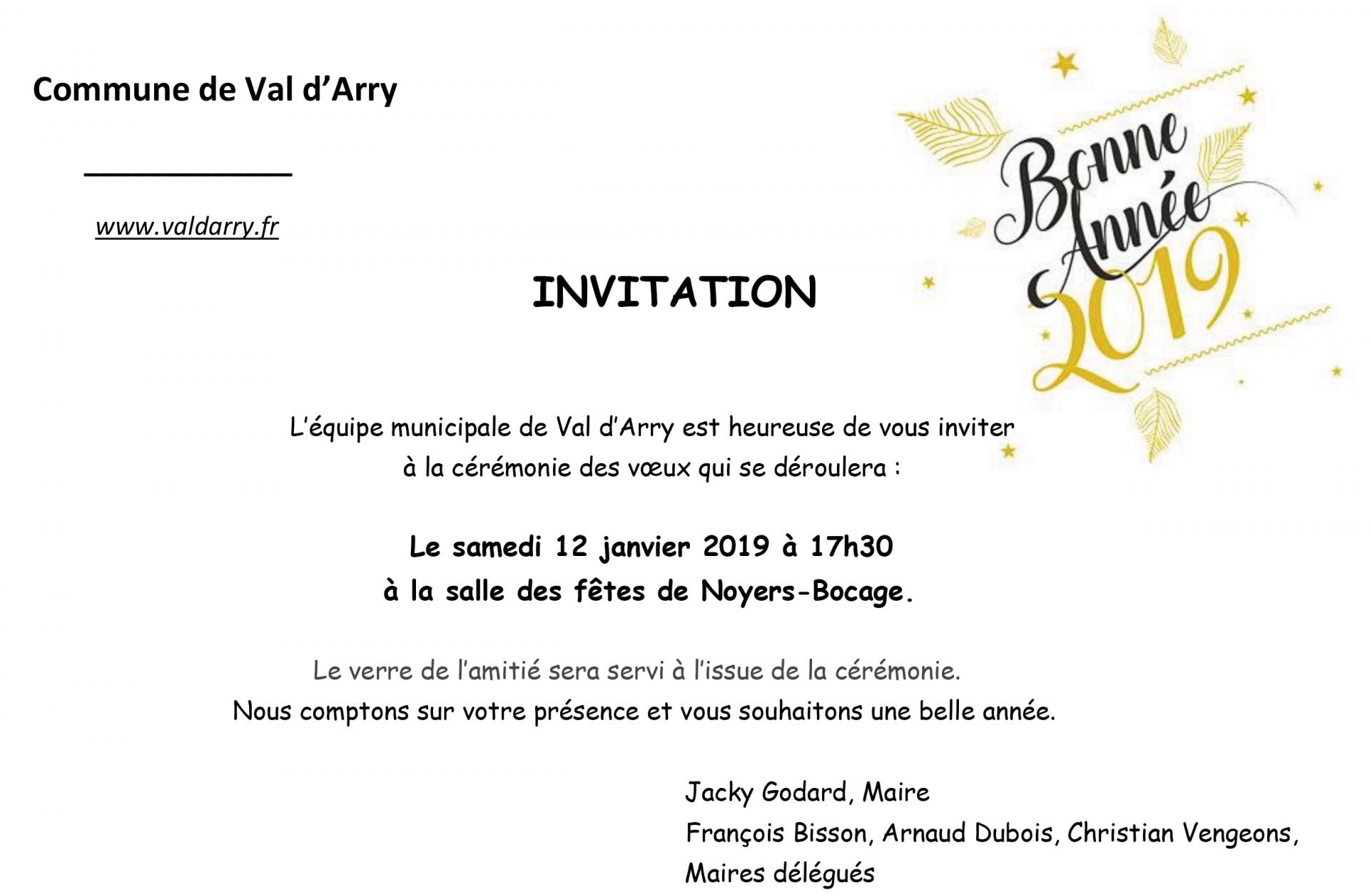 Invitation voeux 2019