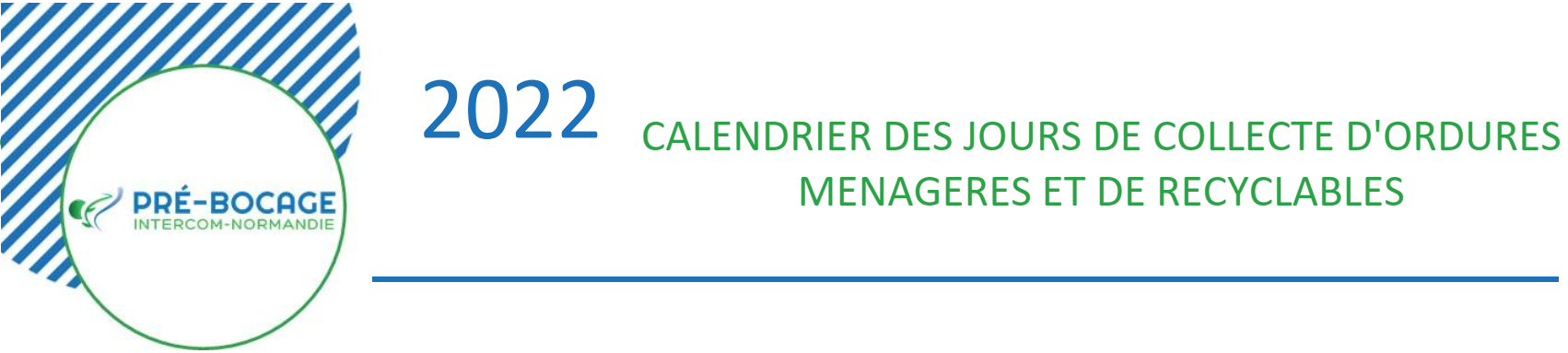 Calendriers des collectes des déchets 2022 sur VAL D'ARRY