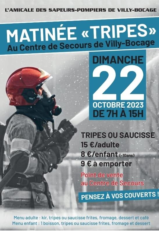 Matinee tripes au centre de secours de villy bocage le 22 octobre 23