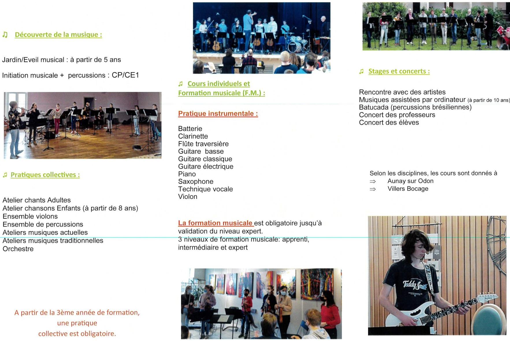 Programme d enseignement de l ecole de musique 2022 2023