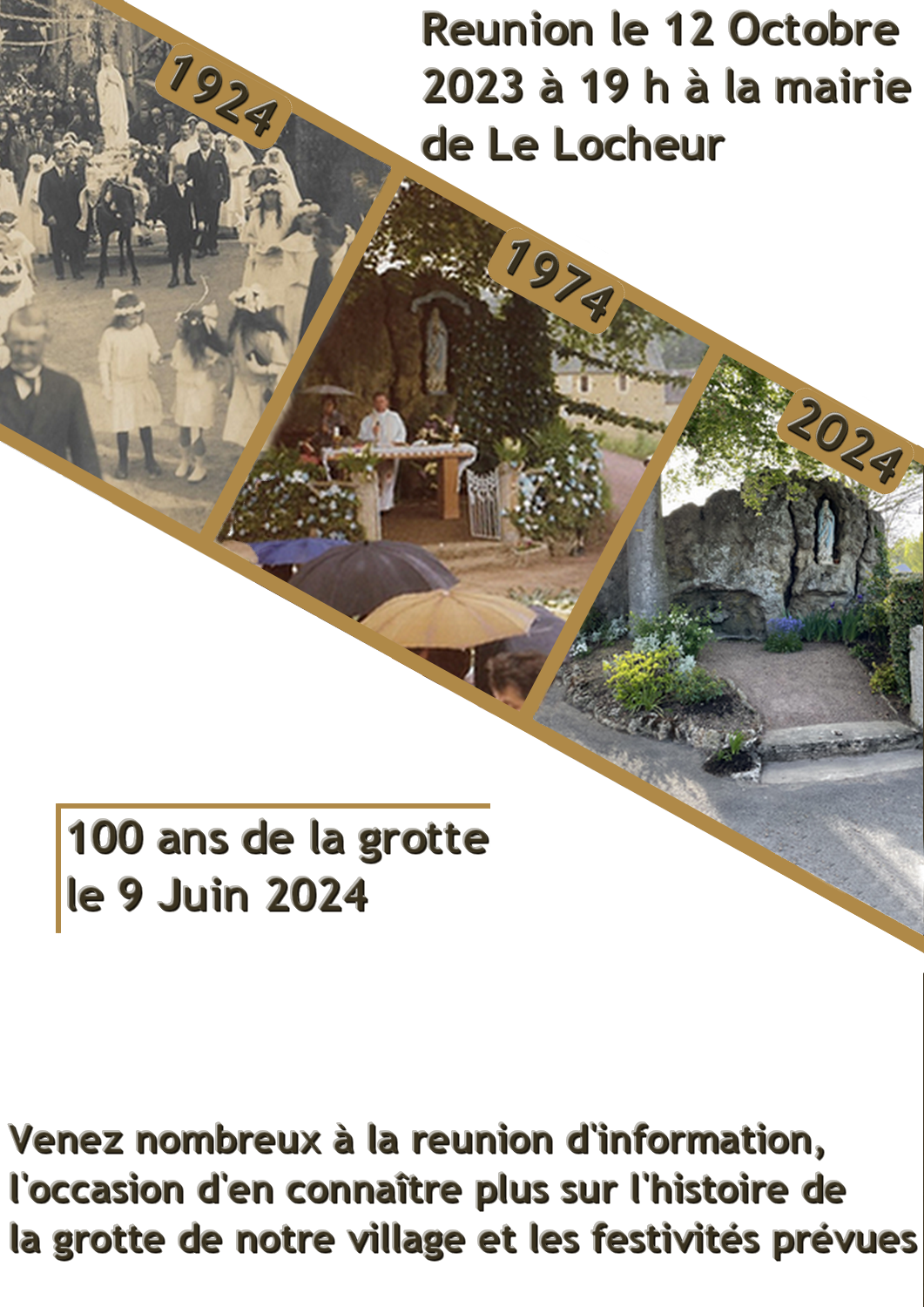 Reunion le locheur 100 ans grotte de la vierge de lourdes