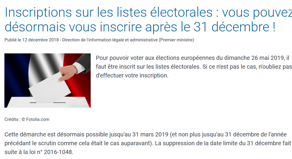 Screenshot 2018 12 15 inscriptions sur les listes electorales vous pouvez desormais vous inscrire apres le 31 decembre 